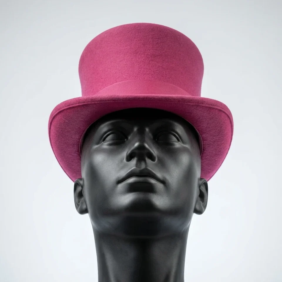 White Handmade Leather Statement Top Hat Style 066 gallery view 05 - white steampunk top hat with structured crown